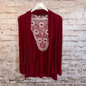 Maroon cardigan size 1x